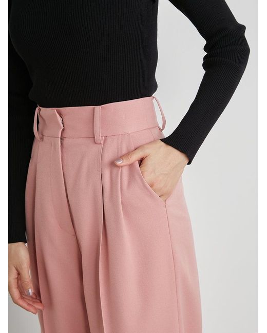 SNIDEL Pink Tapered High Waist Tuck Pants