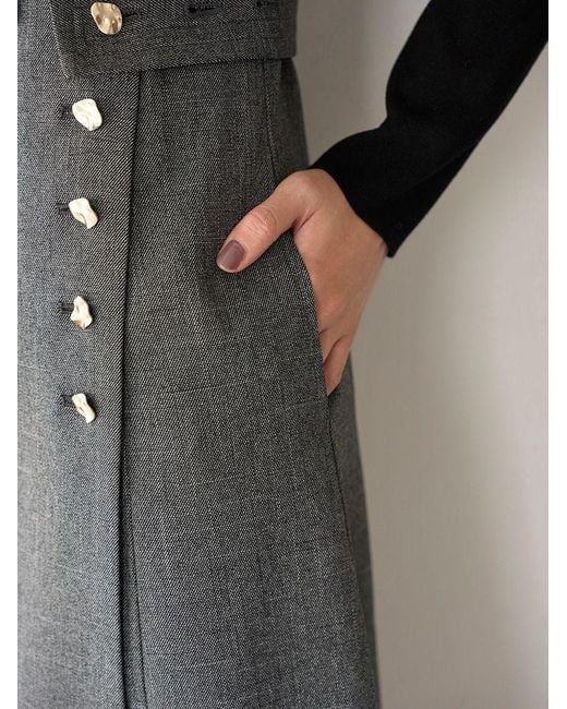 SNIDEL Gray Wrap Tailored Jumper Skirt