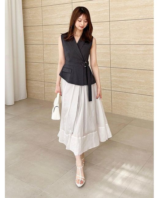 SNIDEL Natural Docking Vest Dress