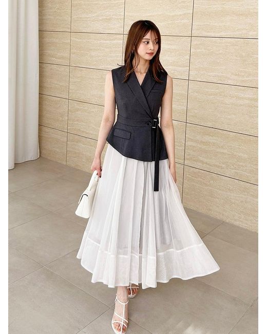 SNIDEL Natural Docking Vest Dress