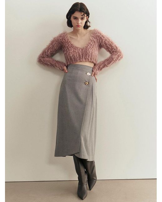 SNIDEL White Wrap-Pleat Skirt