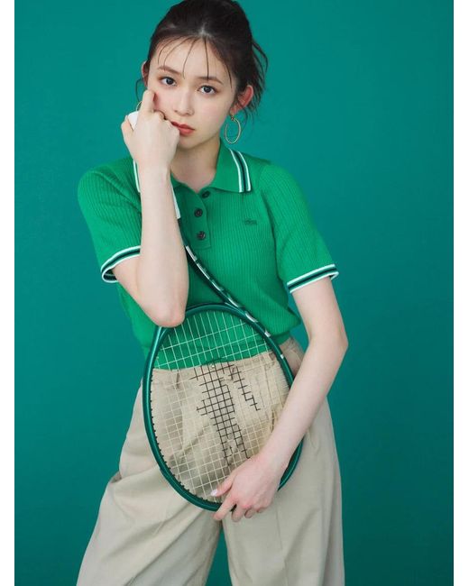 SNIDEL White Lacoste Polo Knit