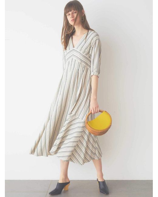 SNIDEL Black Jacquard Stripe Dress