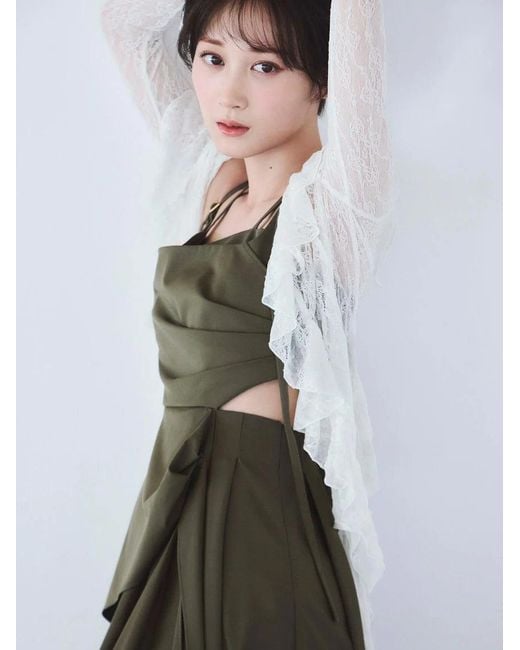 SNIDEL Green Switching Cami Dress