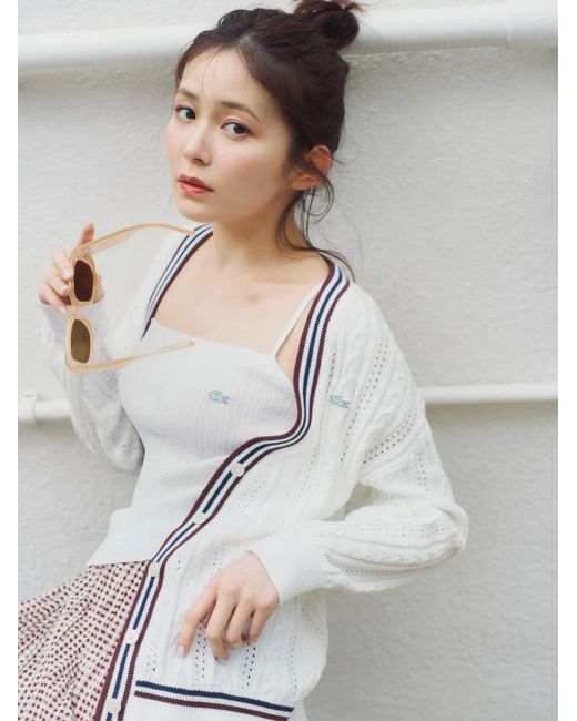 SNIDEL White Lacoste Camisole Knit Pullover