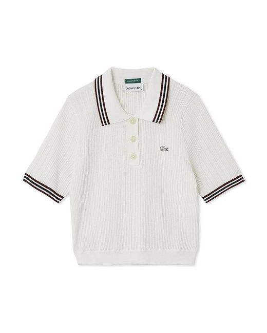 SNIDEL White Lacoste Polo Knit