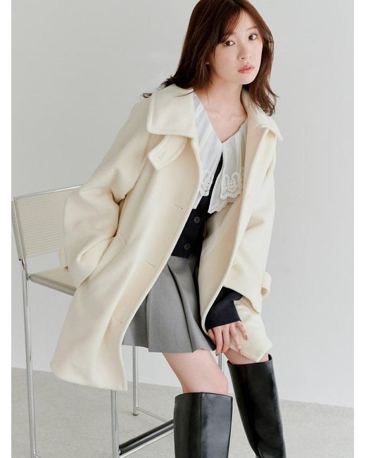 SNIDEL Natural Stand Collar Mid-Length Coat
