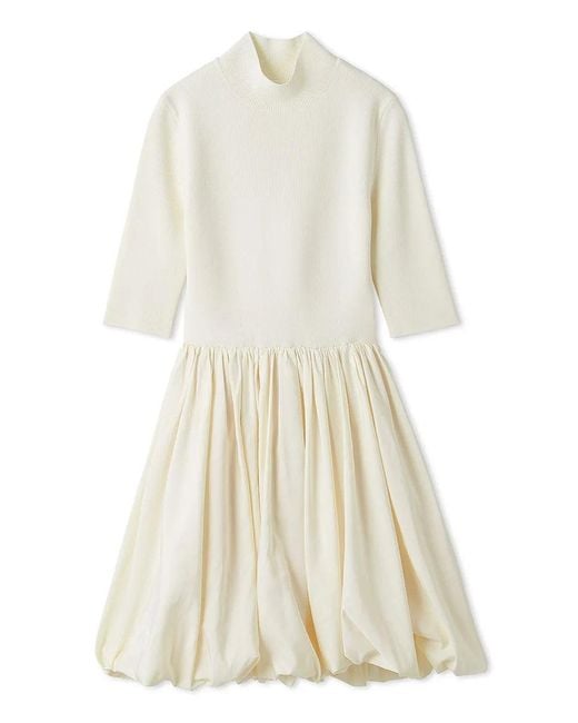 SNIDEL White Balloon Docking Mini Knit Dress