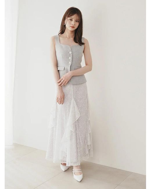 SNIDEL Gray Trendy Buttoned Vest