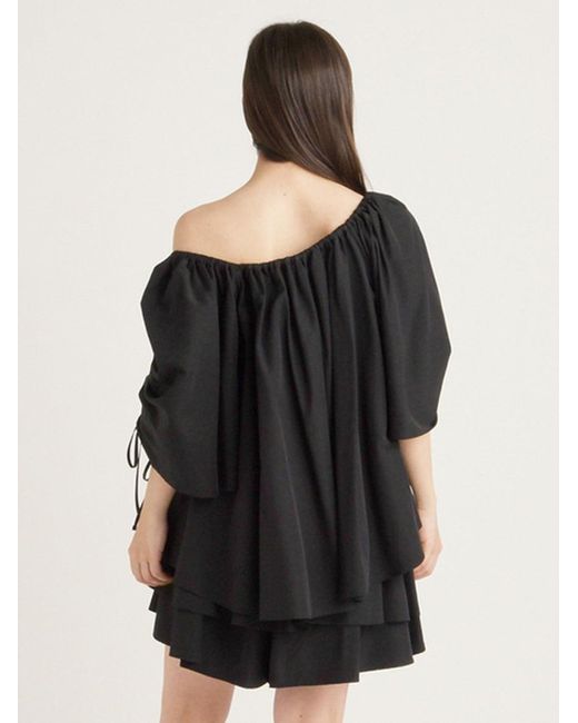 SNIDEL Red Off Shoulder Tunic Blouse
