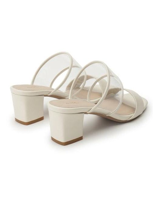 SNIDEL Black Clear Strap Chunky Heeled Mule Sandals