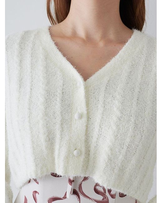 SNIDEL White Ribbon Button Up Cardigan