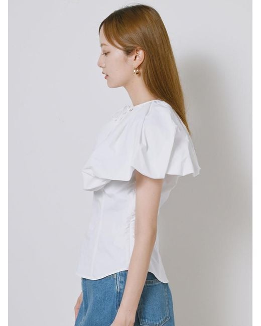 SNIDEL Purple Decollete Open Blouse