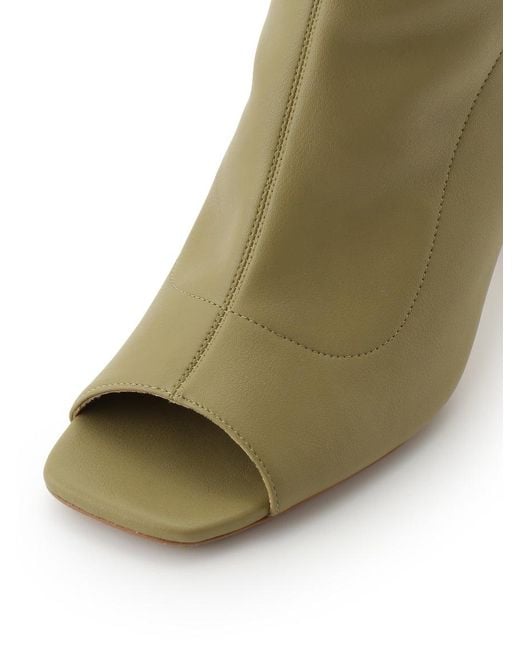 SNIDEL Green Open Toe Bootie