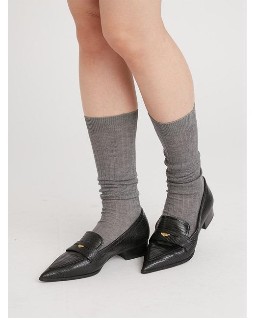 SNIDEL Brown Flat Low Heel Pointed Toe Loafer