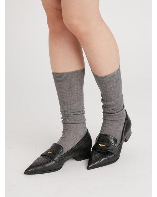 SNIDEL Brown Flat Low Heel Pointed Toe Loafer