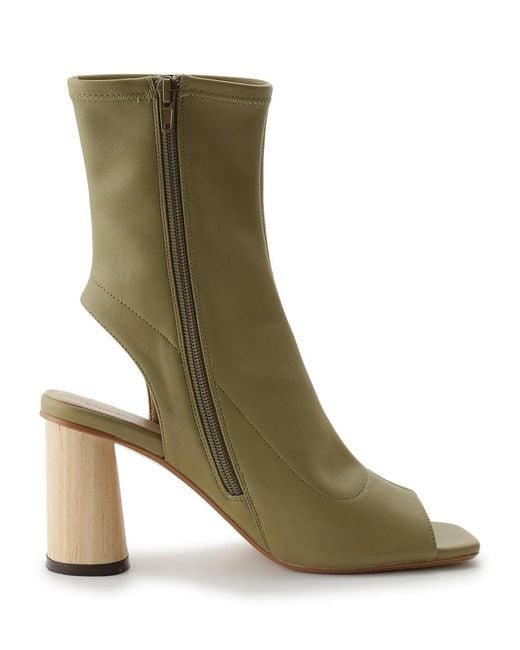 SNIDEL Green Open Toe Bootie