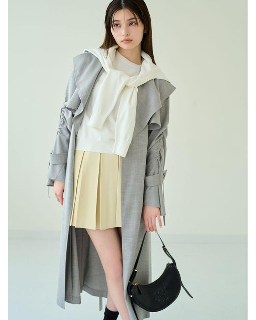 SNIDEL White Pleated Wrapped Skort