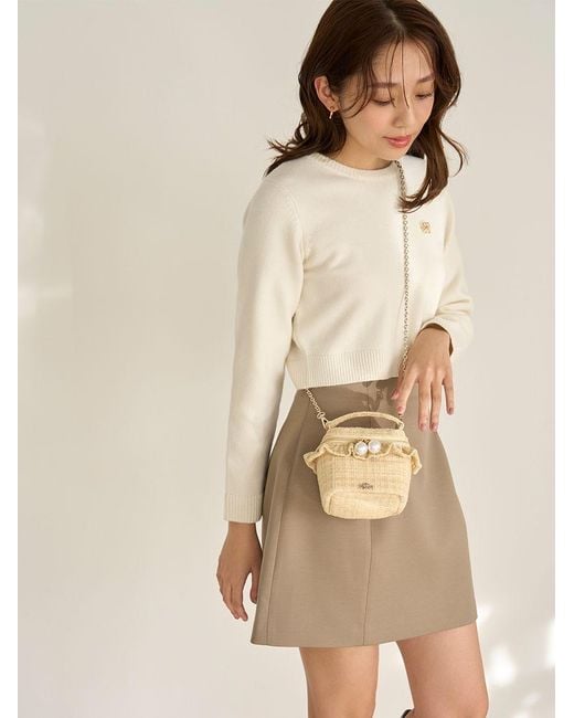 SNIDEL White High Waisted Skort
