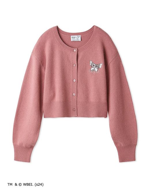 SNIDEL Pink Gremlins Special Order Embroidery Cropped Cardigan