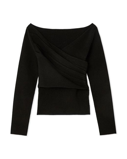 SNIDEL Black Cache-Coeur Knit Pullover Knitted Top