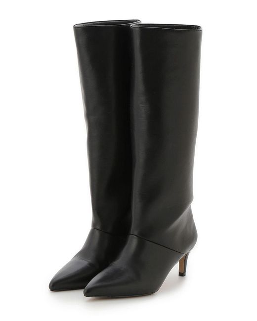 SNIDEL Black Pointed-Toe Heeled Knee-High Boots
