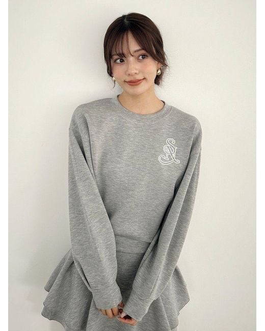 SNIDEL White Bonded Logo Sweatshirt Pullover