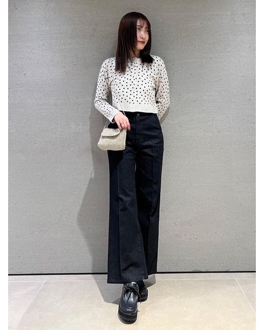 SNIDEL Blue Variety Print Cropped Cardigan
