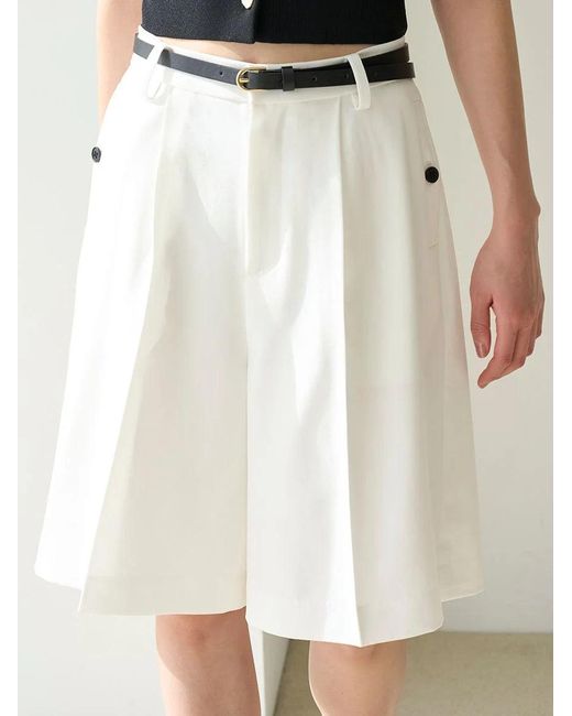 SNIDEL Gray Belted Shorts
