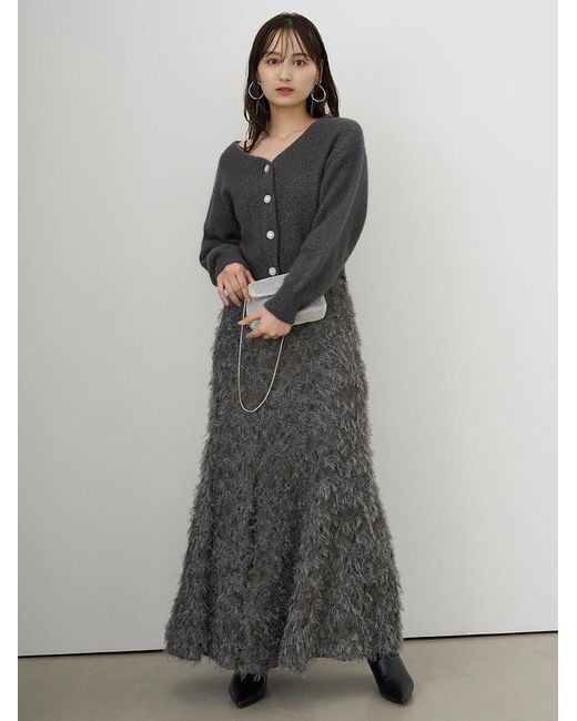 SNIDEL Natural Lace Jacquard Skirt