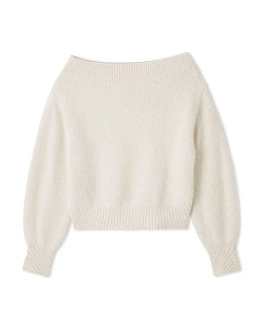 SNIDEL Red Fox Alpaca Off-Shoulder Pullover