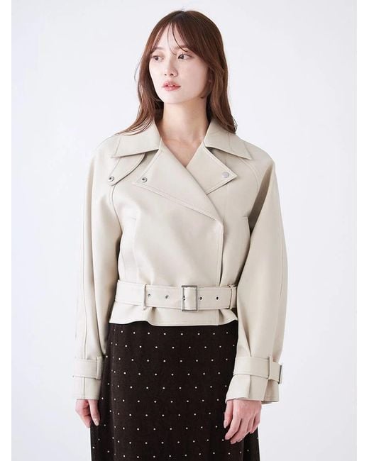 SNIDEL Natural Cropped Trench Jacket