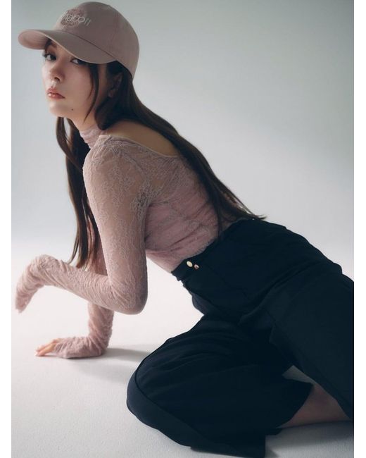 SNIDEL Gray [Chacott] Lace Sheer Top