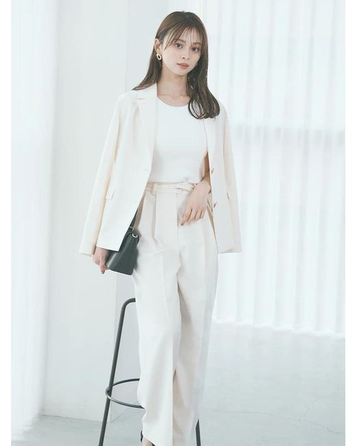 SNIDEL White Minimalist Lightweight Lined Blazer