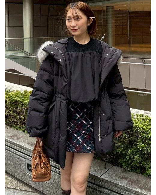 SNIDEL Black Off-Shoulder Layered Knit Pullover