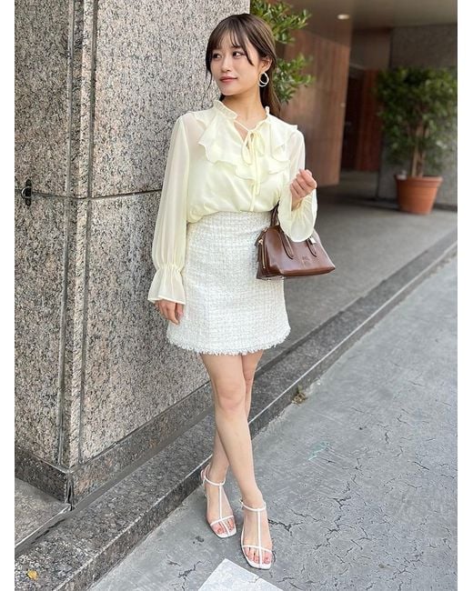 SNIDEL Gray Tweed Skort