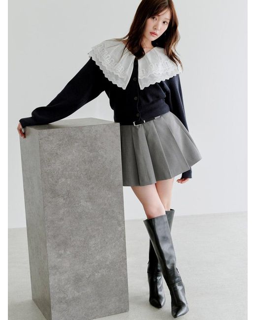 SNIDEL Brown Layered Design Pleated Skort