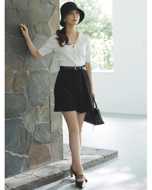 SNIDEL Black Simple Shorts