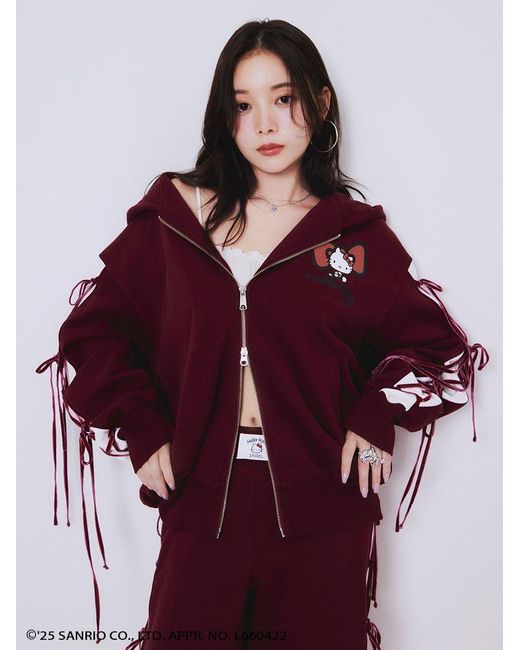 SNIDEL Purple [Hello Kitty] Lace-Up Pants