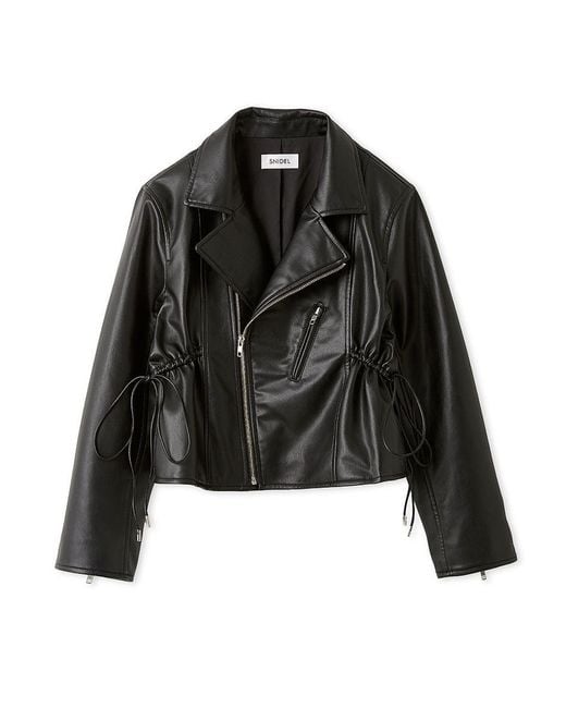 SNIDEL Black Trendy Pu Leather Jacket