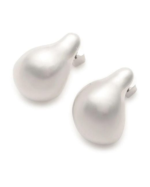 SNIDEL White Nuance Drop Earrings