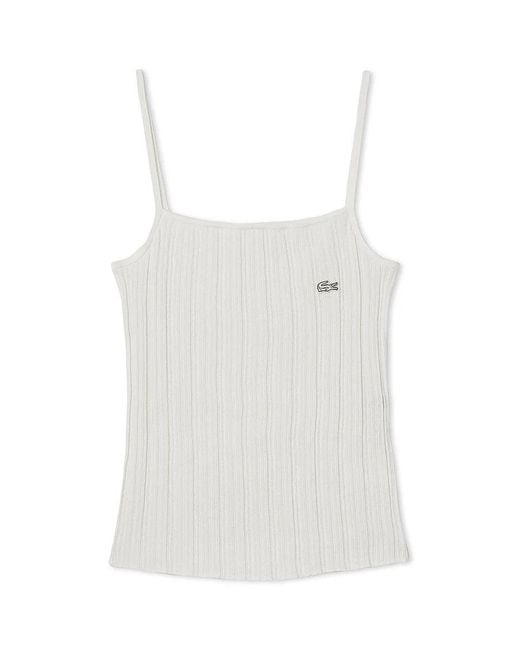 SNIDEL White Lacoste Camisole Knit Pullover