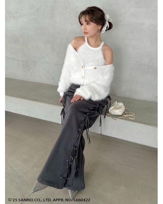 SNIDEL Purple [Hello Kitty] Lace-Up Pants