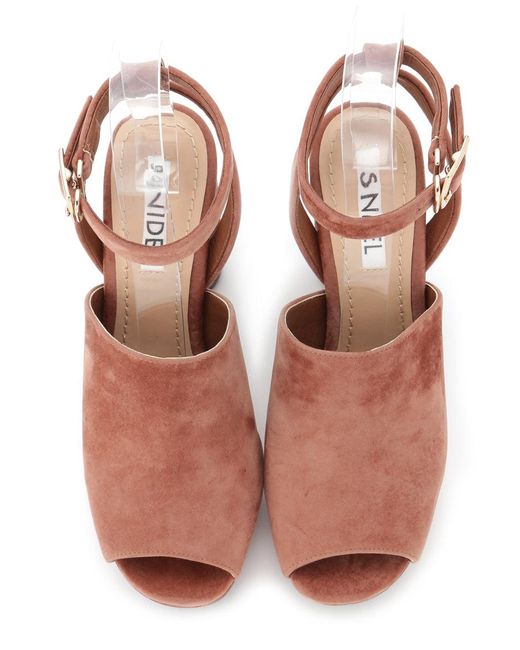 SNIDEL Black Strapped Circle Heeled Sandals