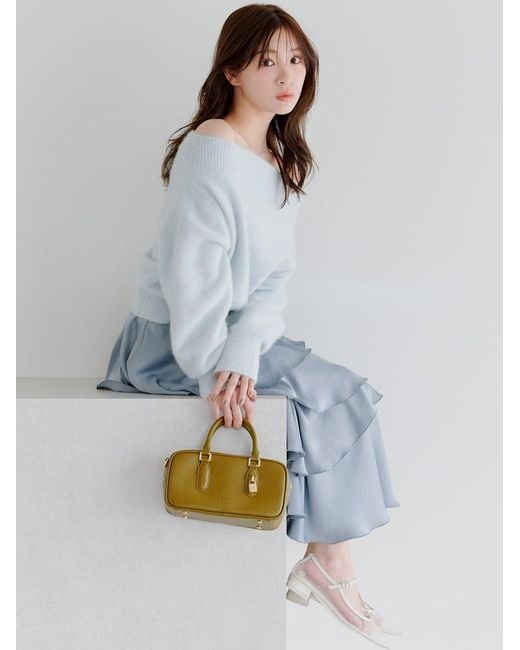 SNIDEL Red Fox Alpaca Off-Shoulder Pullover
