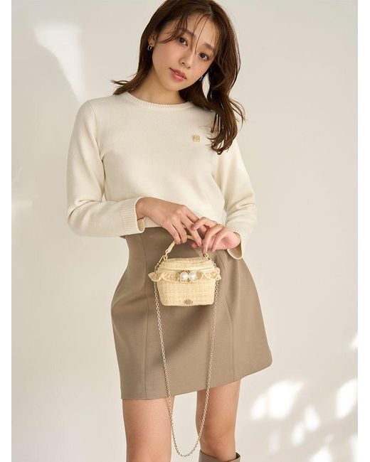 SNIDEL White High Waisted Skort