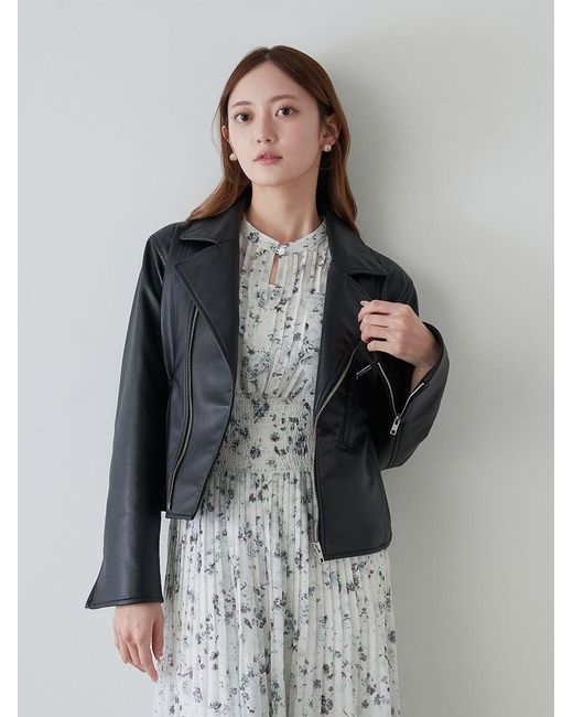 SNIDEL Black Trendy Pu Leather Jacket