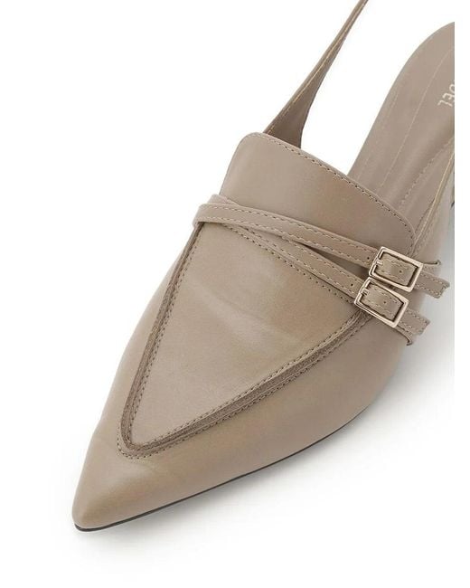 SNIDEL White Low Heel Pointed Toe Slingback Pumps