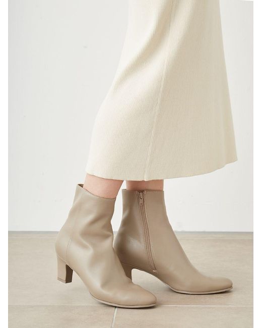 SNIDEL Black Classic Leather Ankle Boots