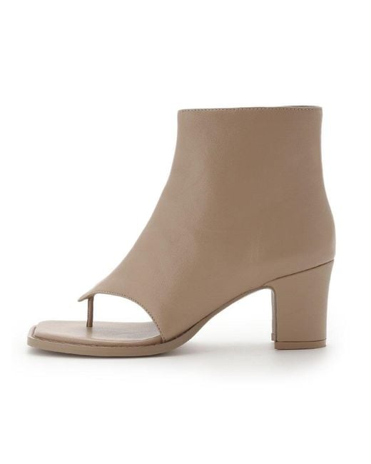 SNIDEL Black Open Toe Short Boots